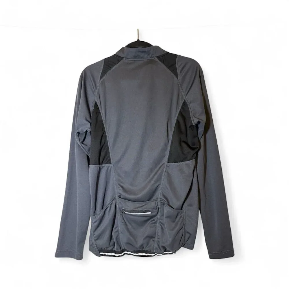 Arsuxeo Pullover Cycling Top Long Sleeve 1/2 Zip‎ Grey Men's Size Large